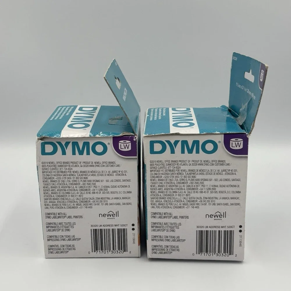 DYMO LabelWriter 30320 White Address Labels 1‎ 1/8 x 3 1/2, 260 labels Lot Of 2